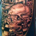 Tattoos - Chess themed skull tattoo - 100300